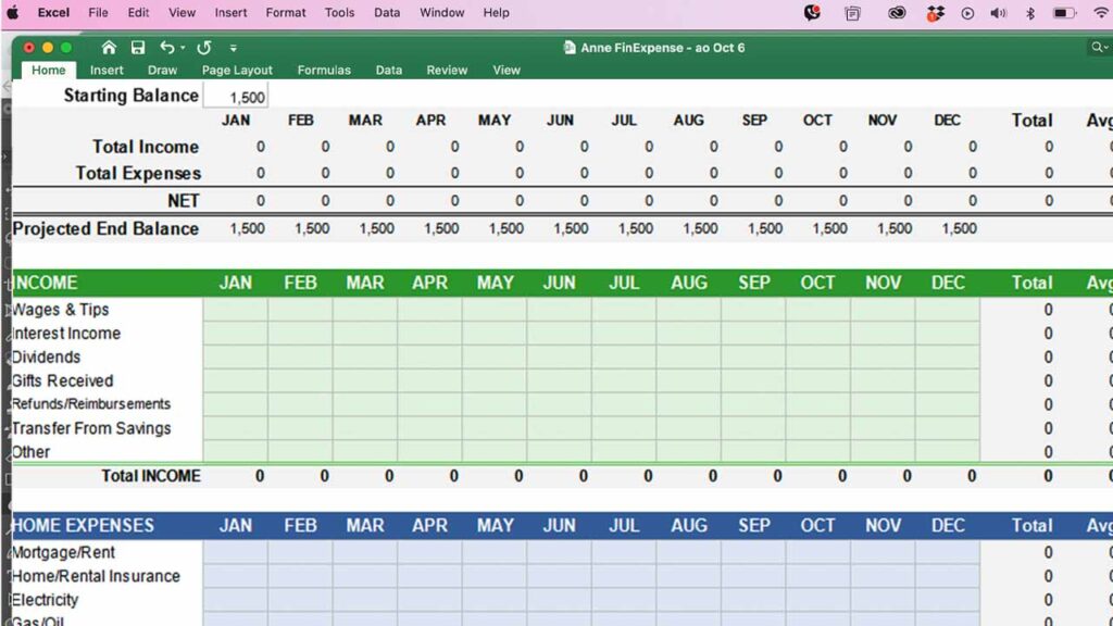 Personal budget tracker in excel